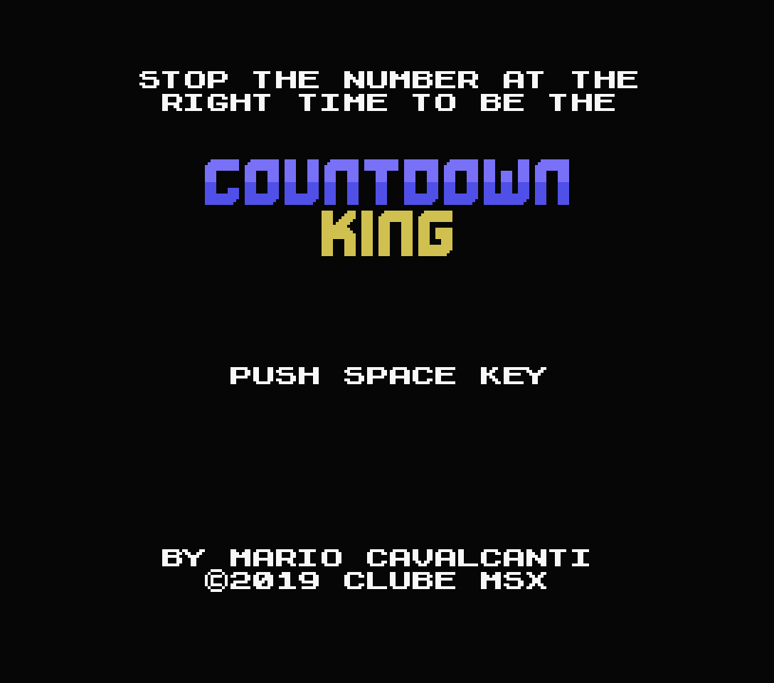 Countdown King para baixar de graça | Revista Clube MSX