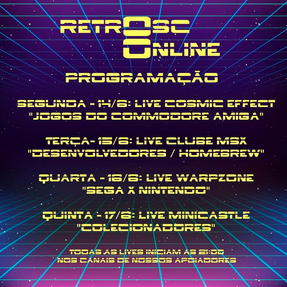 RetroSC8 Online: veja a programação do ciclo de lives | Revista Clube MSX