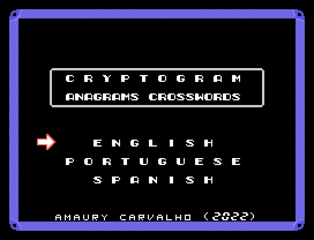 Cryptogram – Anagrams Crosswords: sexto jogo inscrito na MSXdev22 | Revista Clube MSX