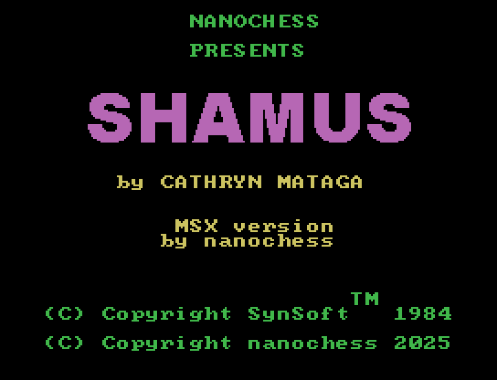 Shamus: clássico do Atari 8-bit ganha versão para MSX1 | Revista Clube MSX